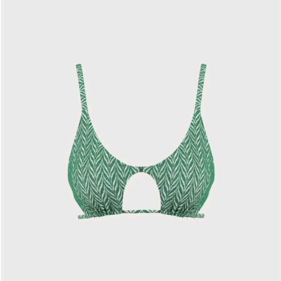 BERLOOK Green Geometric Textured Cut Out TOP ONLY 54 - Picture 6 of 10